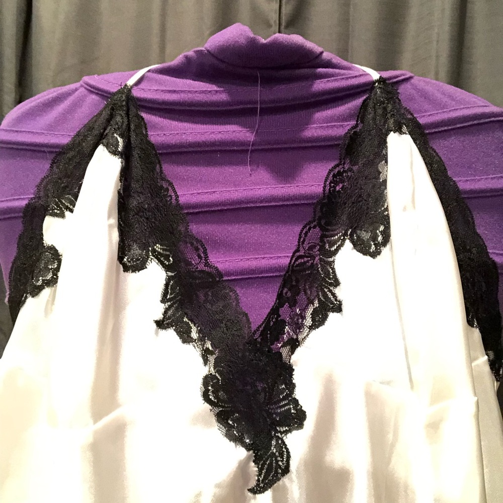 Frederick's of Hollywood - Lace Satin Chemise - White